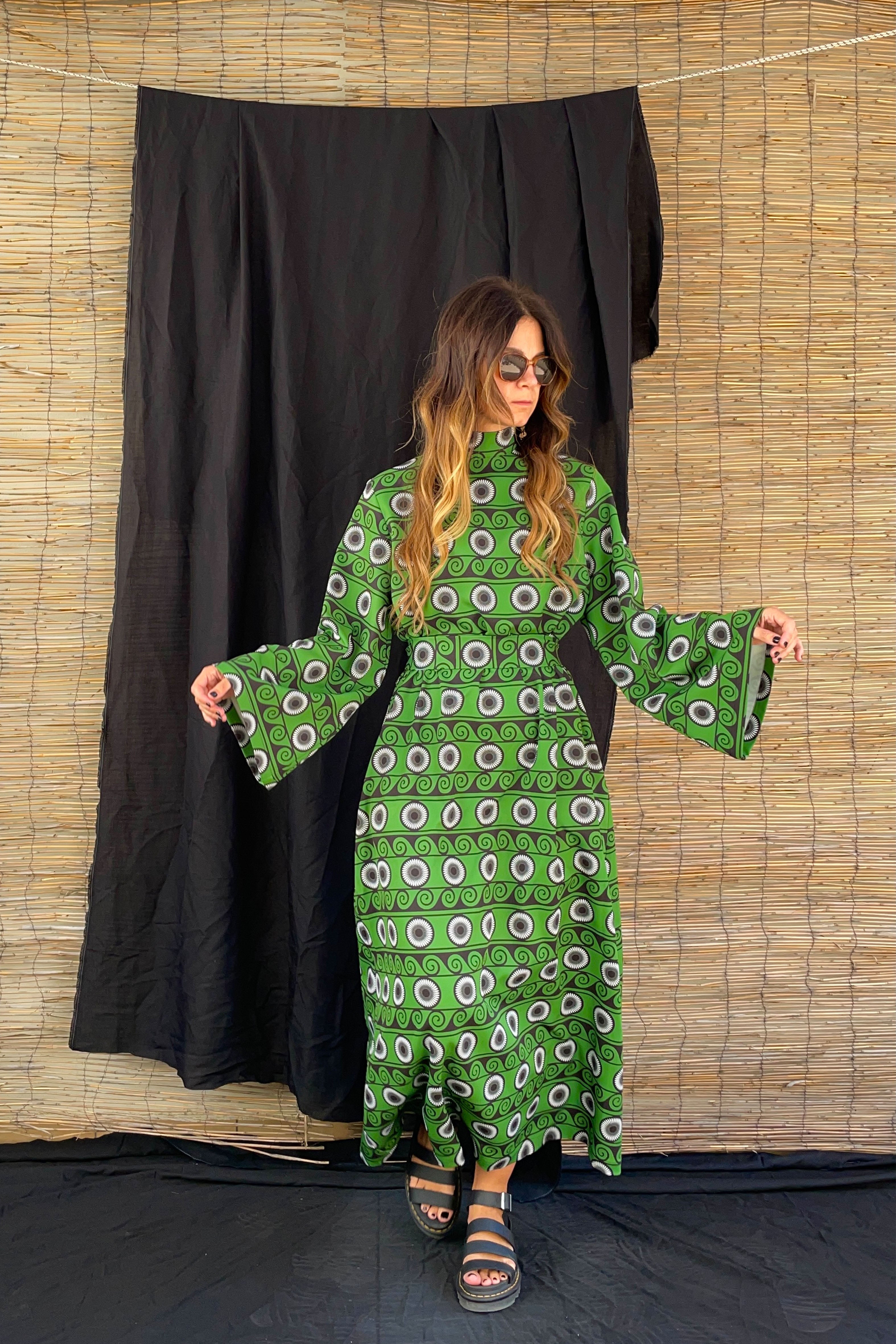 METOPI MAXI DRESS (Waves+Circles)