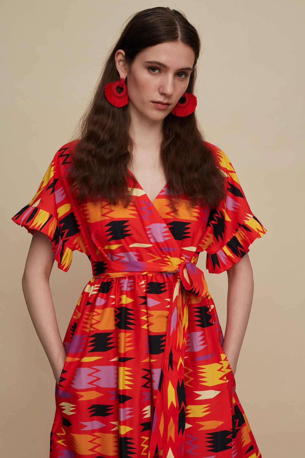 DIKTI MINI DRESS (PATANIA RED PRINT)