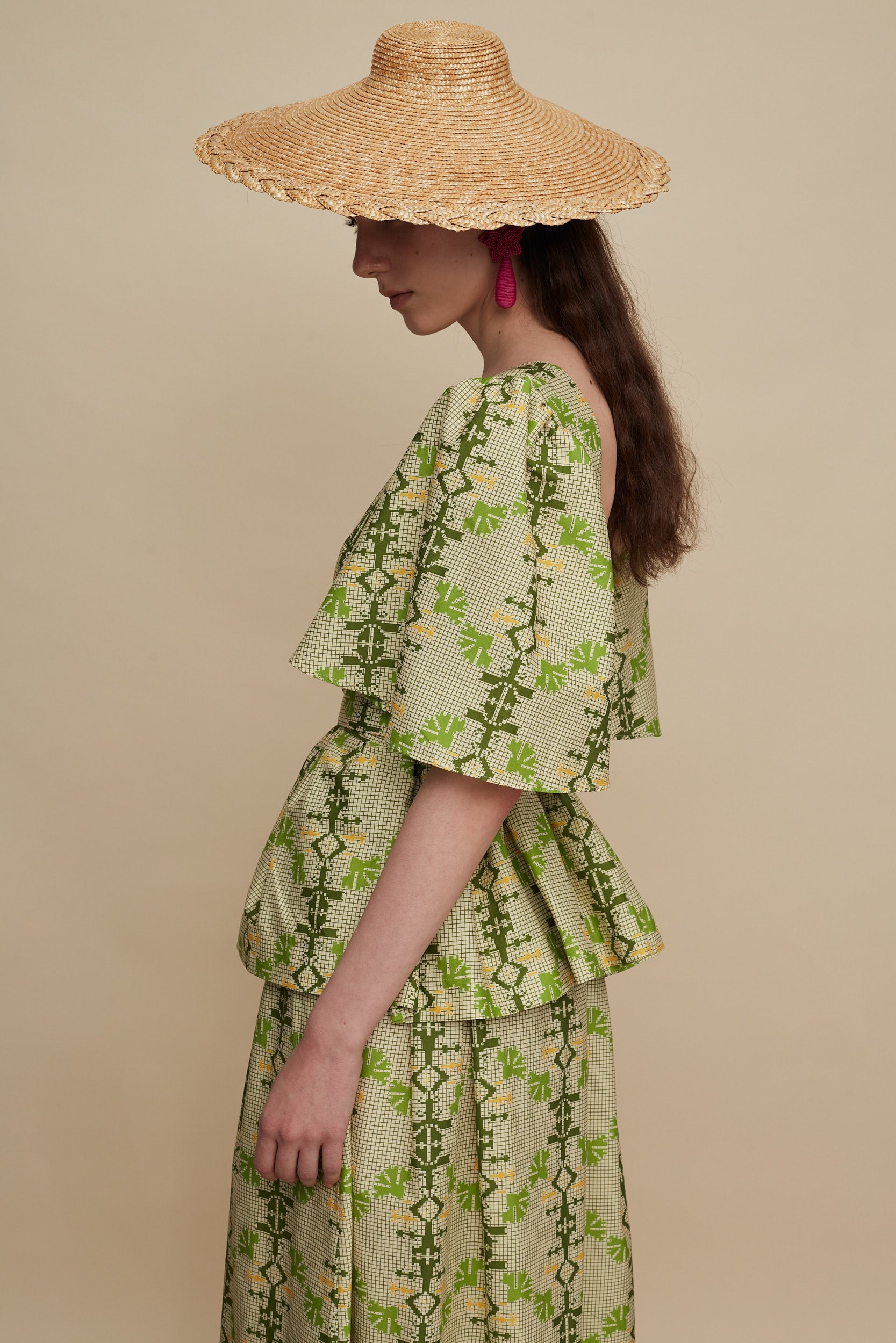 PYRGOS TOP (KOUSKOUSES GREEN PRINT)