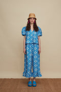 MOURNIA PANTS (VOURIA WHITE/BLUE PRINT)