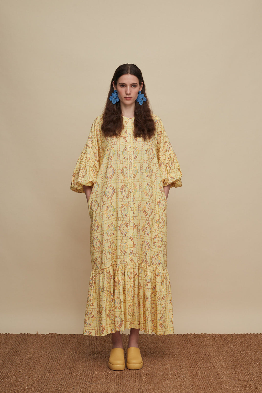 PSILORITIS MAXI DRESS (VOURIA BEIGE PRINT)