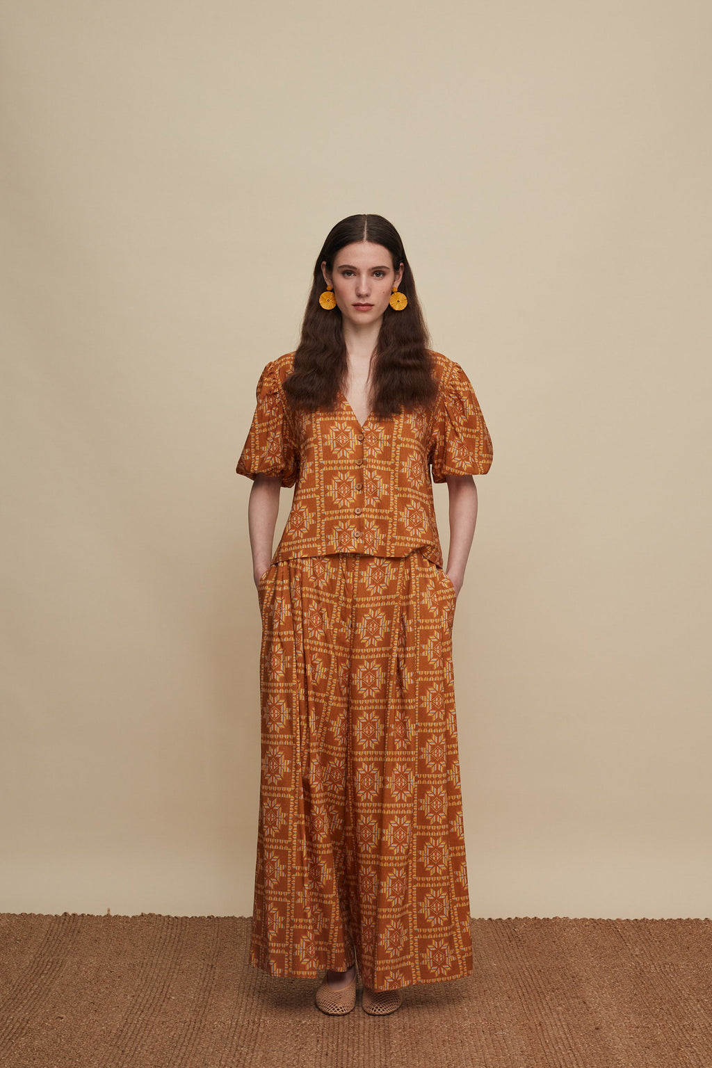KASTELI SHIRT (VOURIA BROWN PRINT)