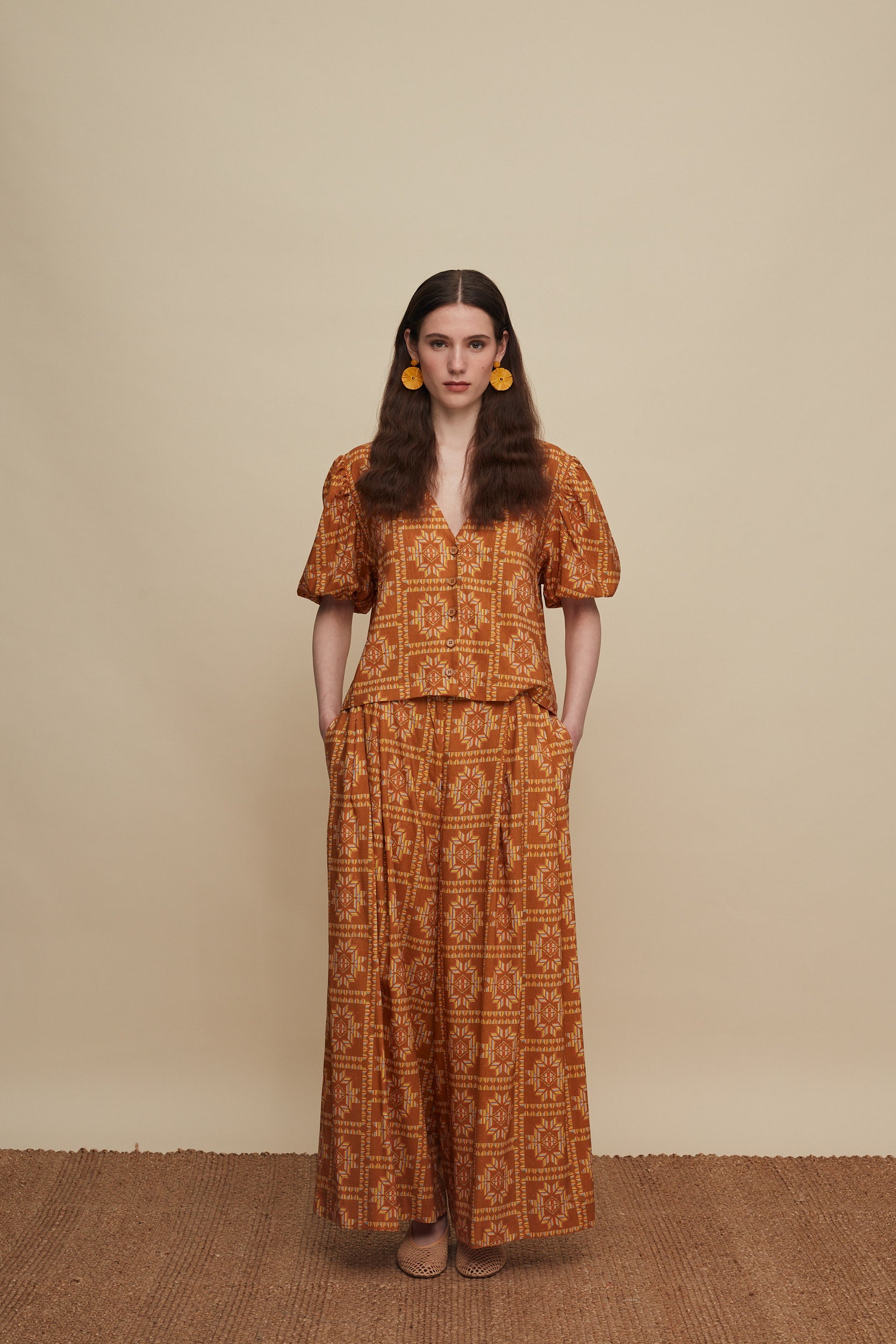 KASTELI SHIRT (VOURIA BROWN PRINT)