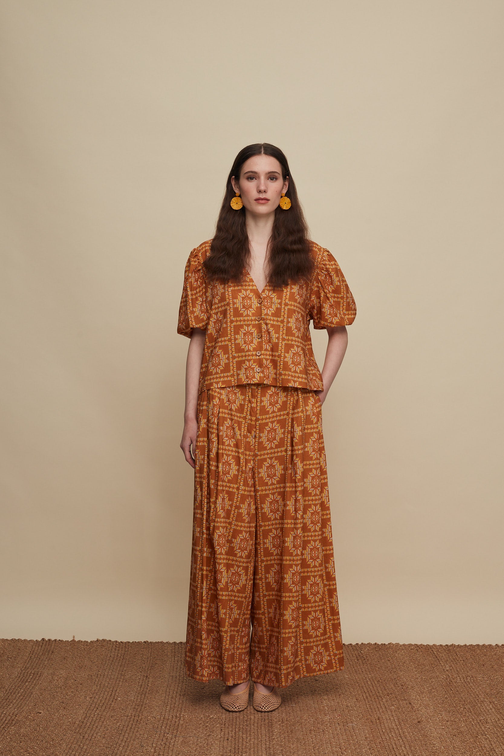 ZONIANA PANTS (VOURIA BROWN PRINT)