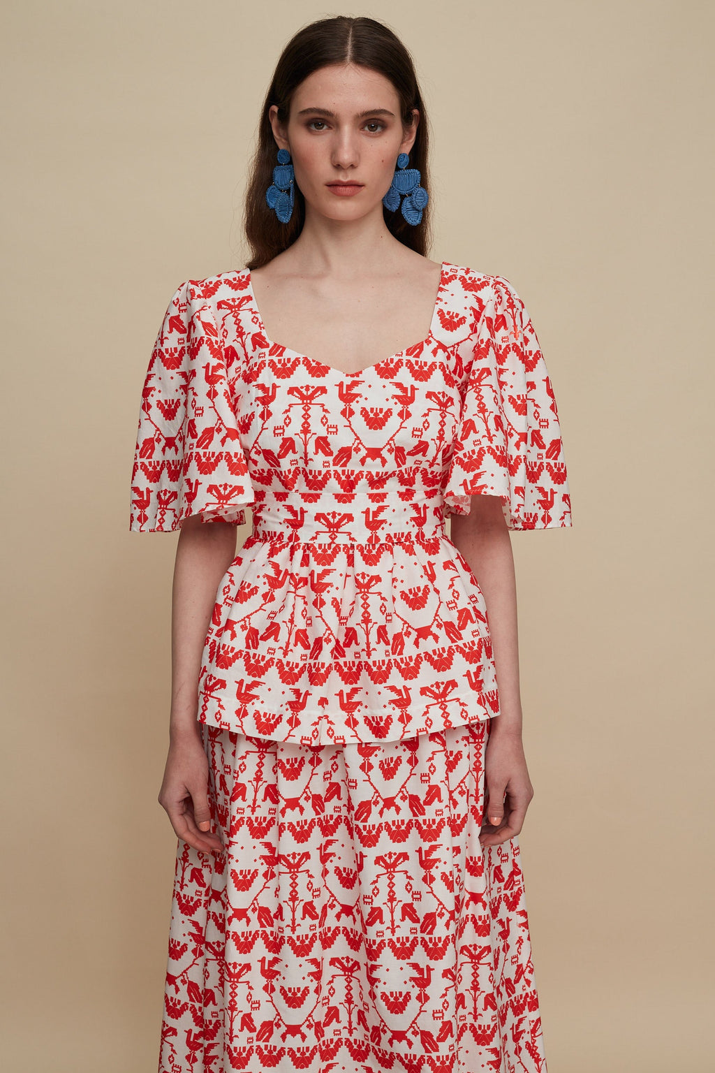 PYRGOS TOP (BIRDS COMPLEX PRINT)