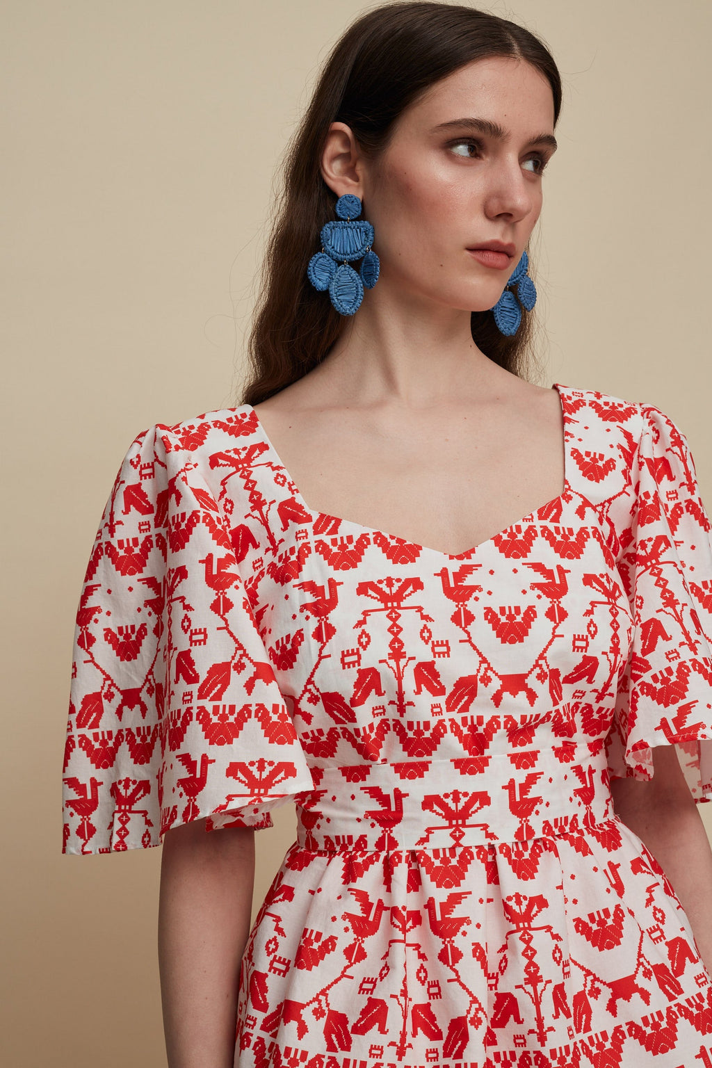 PYRGOS TOP (BIRDS COMPLEX PRINT)