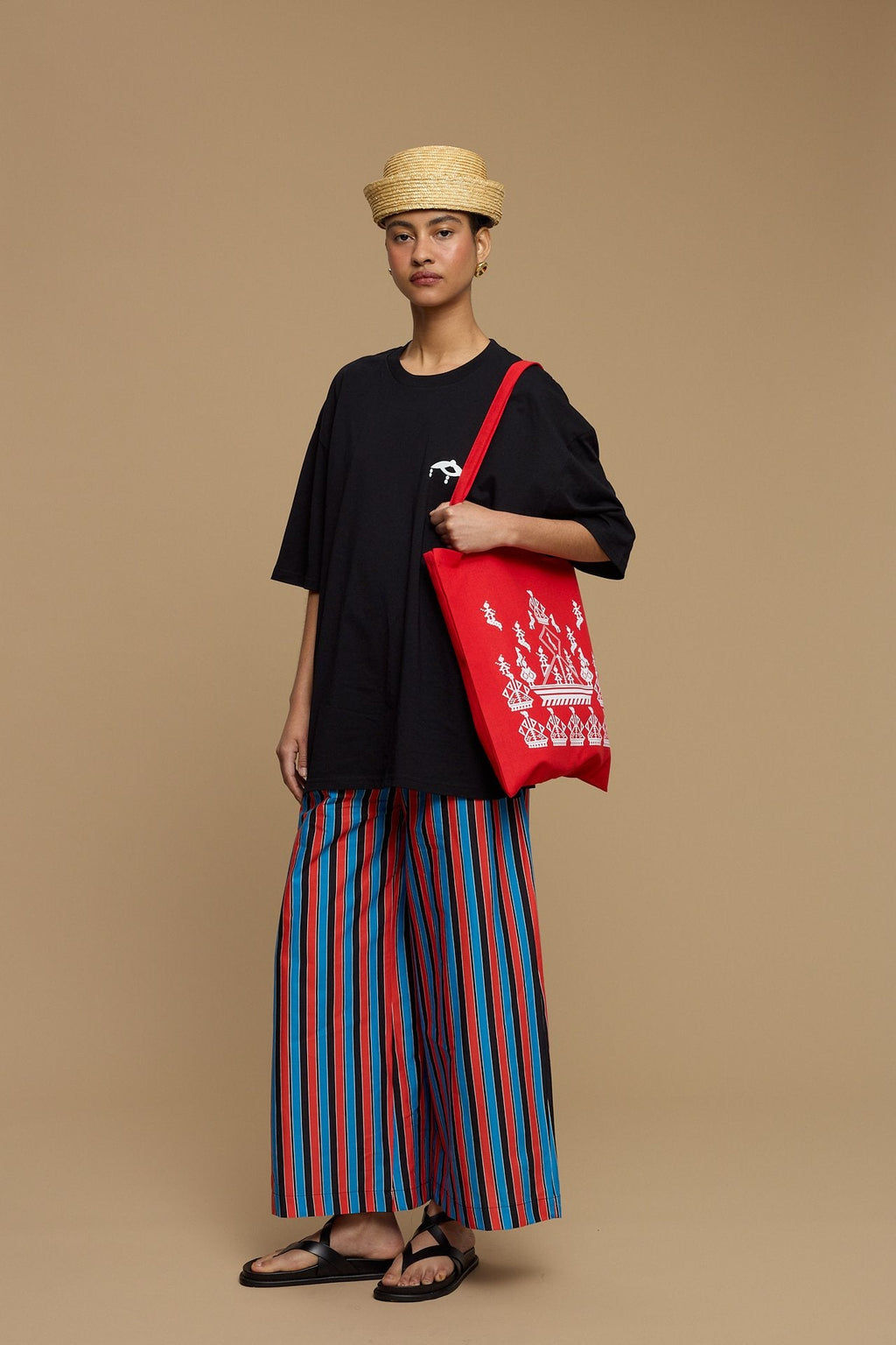 PANTS KOUFONISI (STRIPES BLACK/BLUE/RED)