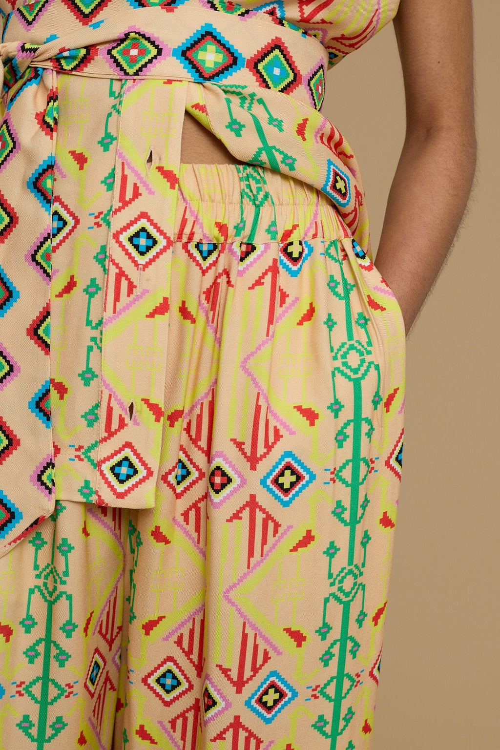 PANTS SCHOINOUSA (SIFNOS BIRD SALMON PRINT)