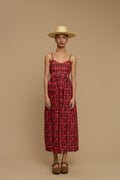 MAXI DRESS IOS (AMORGOS BIRD&FLORA BLACK/RED PRINT)