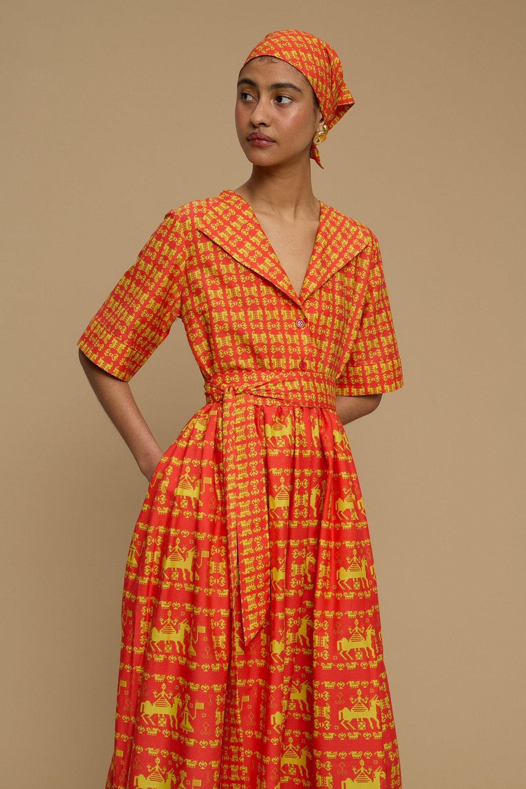 MAXI DRESS MILOS (ANAFI RED PRINT)