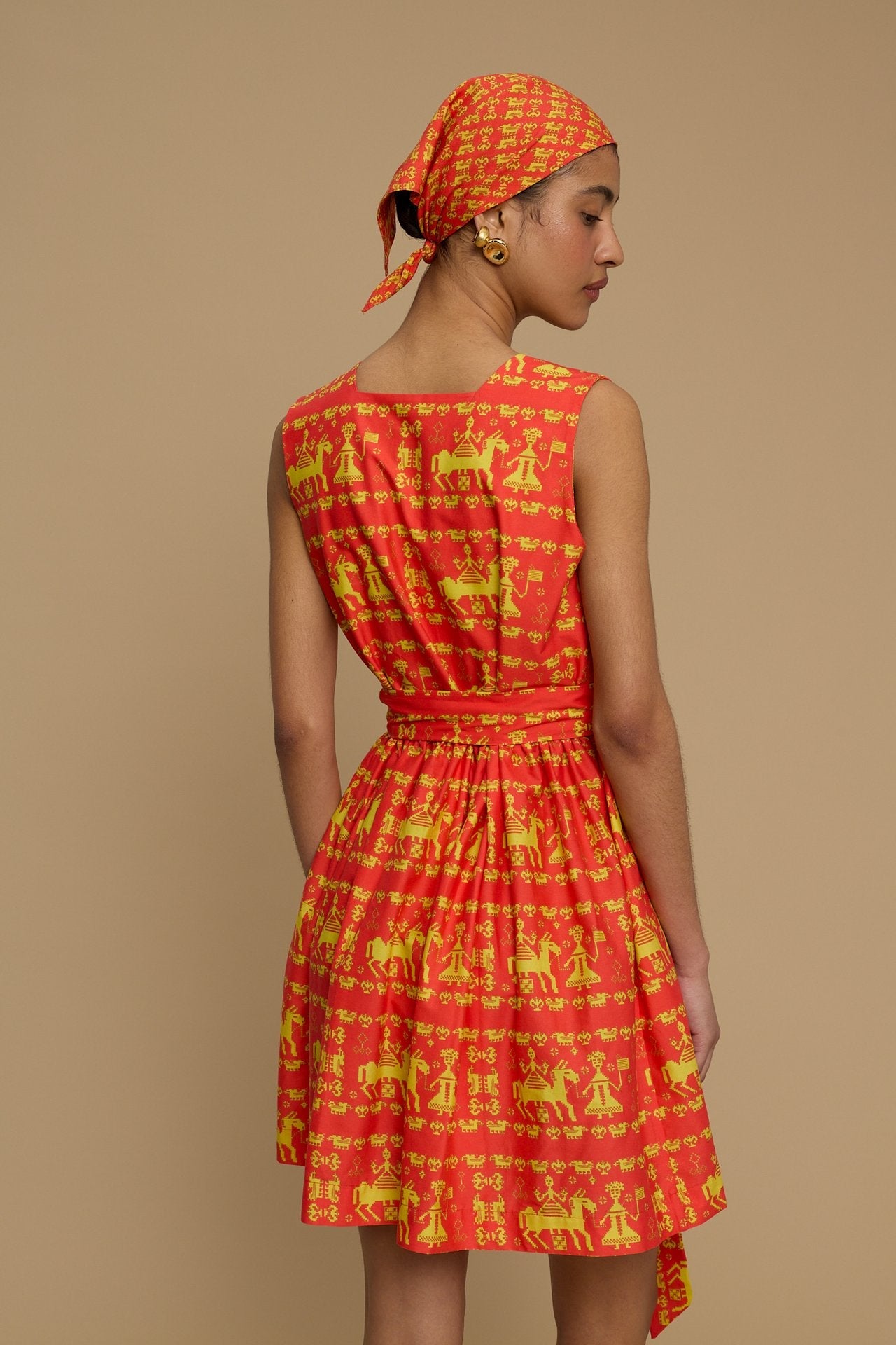 MINI DRESS DELOS (ANAFI RED PRINT)