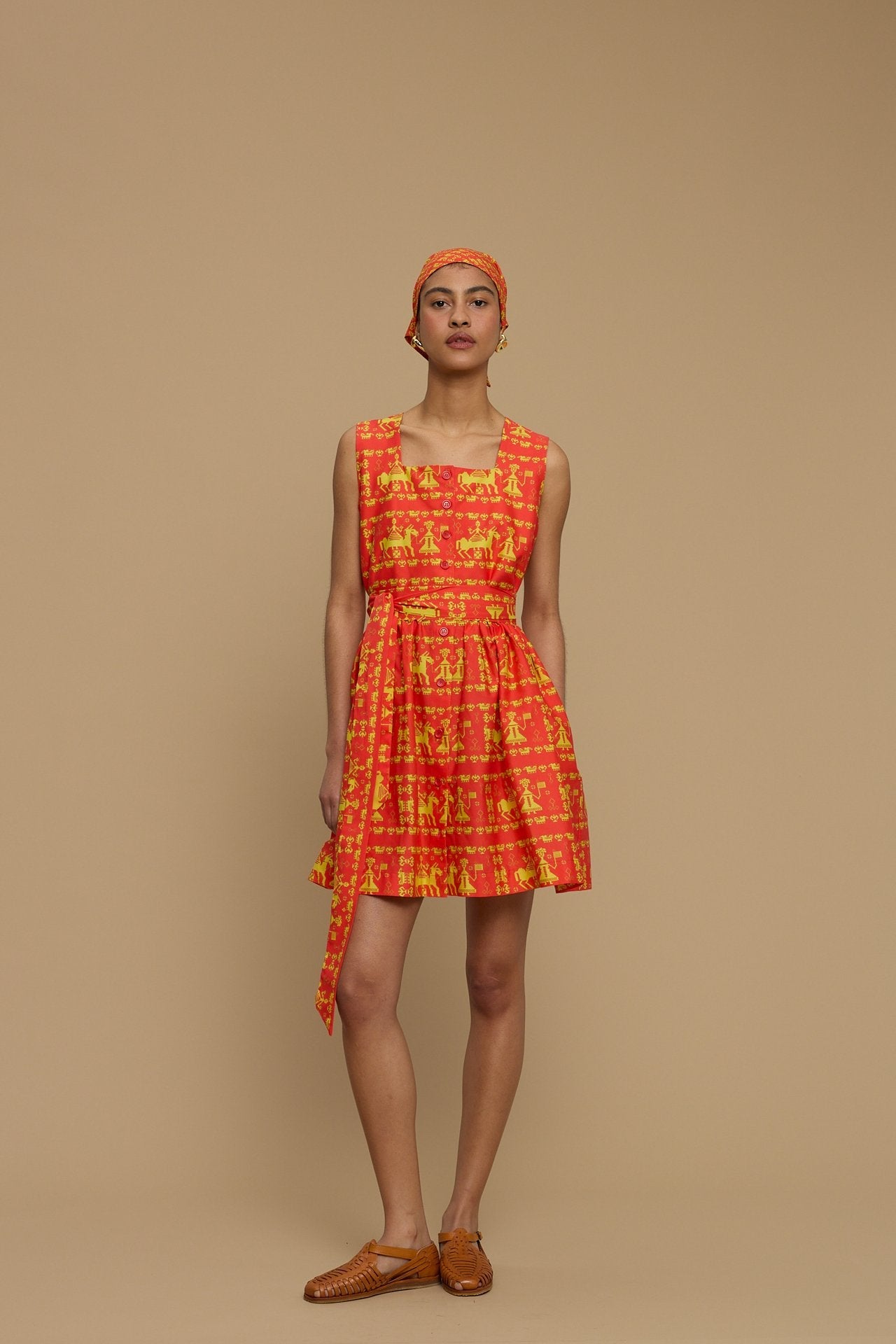 MINI DRESS DELOS (ANAFI RED PRINT)