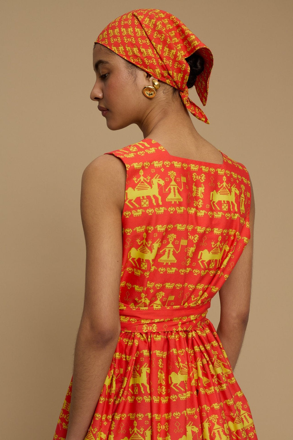 MINI DRESS DELOS (ANAFI RED PRINT)