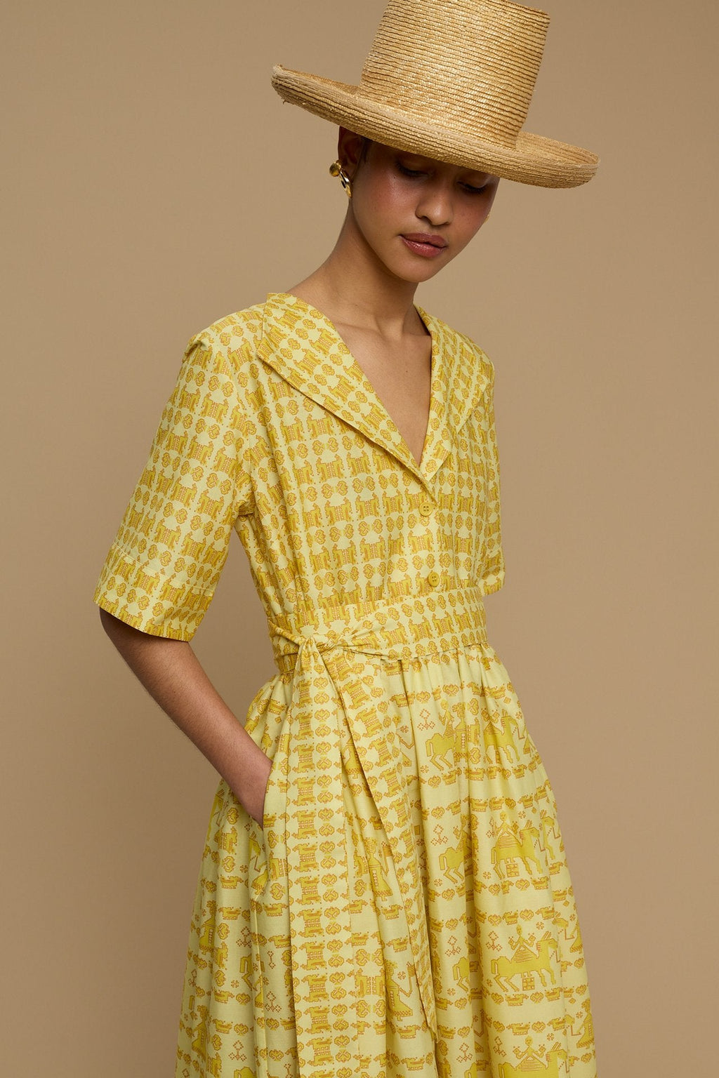 MAXI DRESS MILOS (ANAFI BEIGE PRINT)