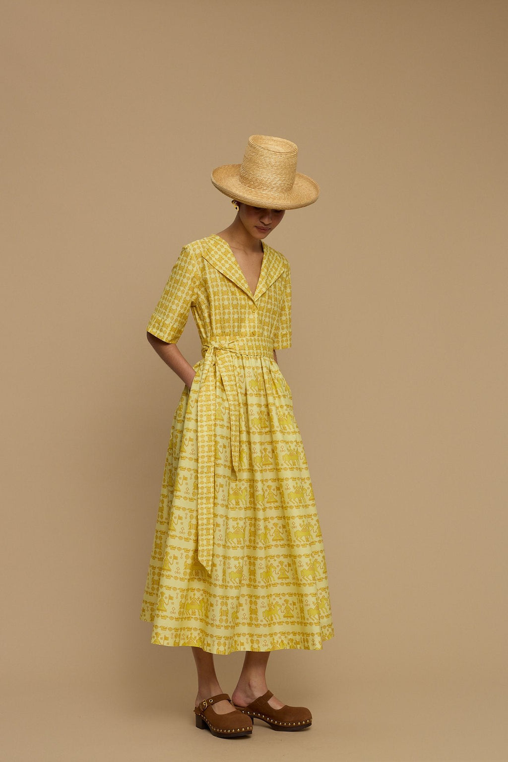 MAXI DRESS MILOS (ANAFI BEIGE PRINT)