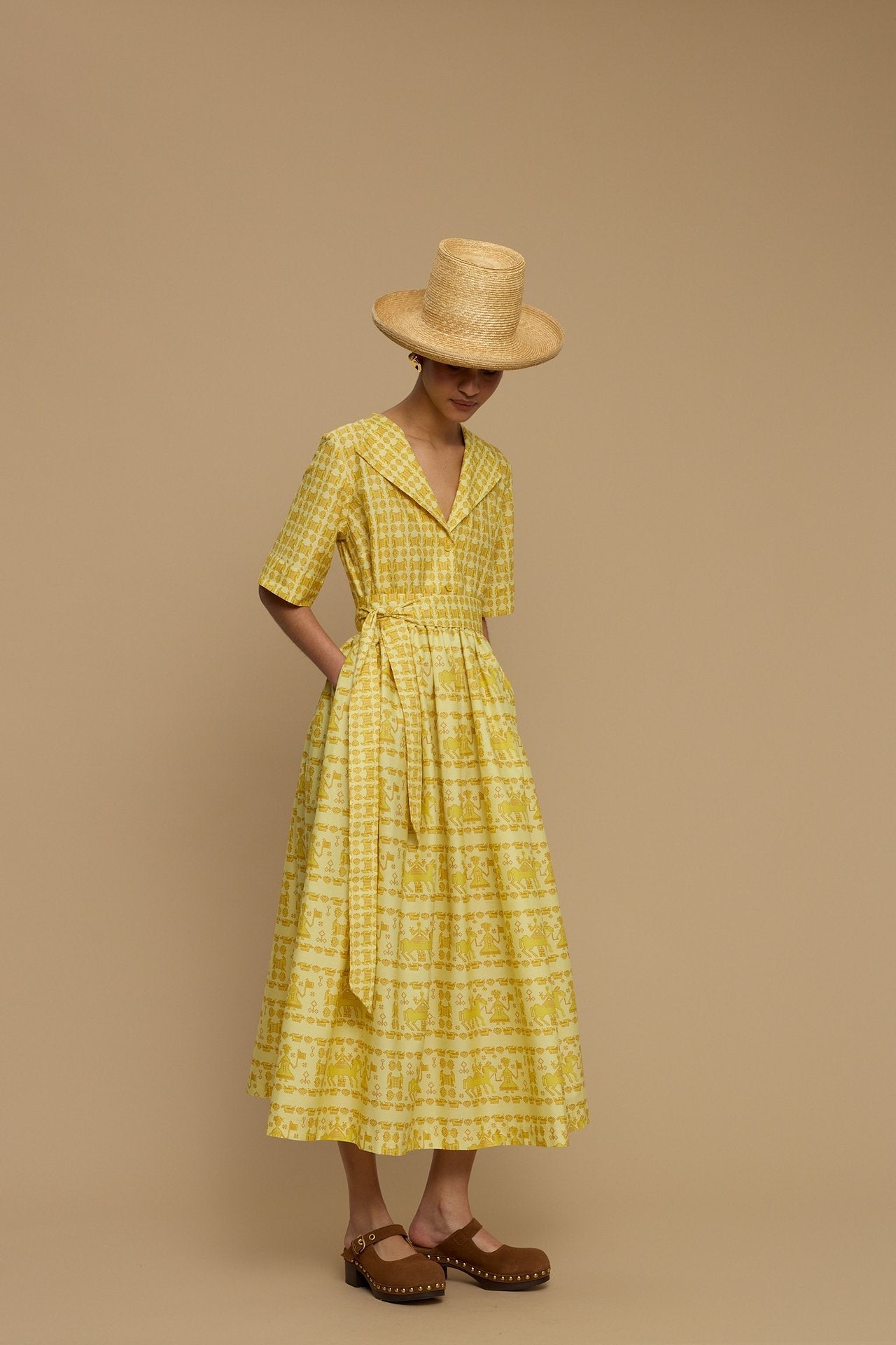 MAXI DRESS MILOS (ANAFI BEIGE PRINT)
