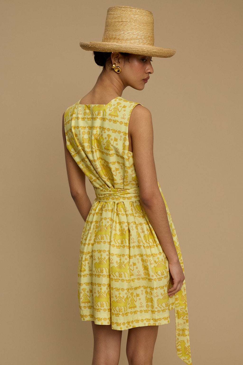 MINI DRESS DELOS (ANAFI BEIGE PRINT)