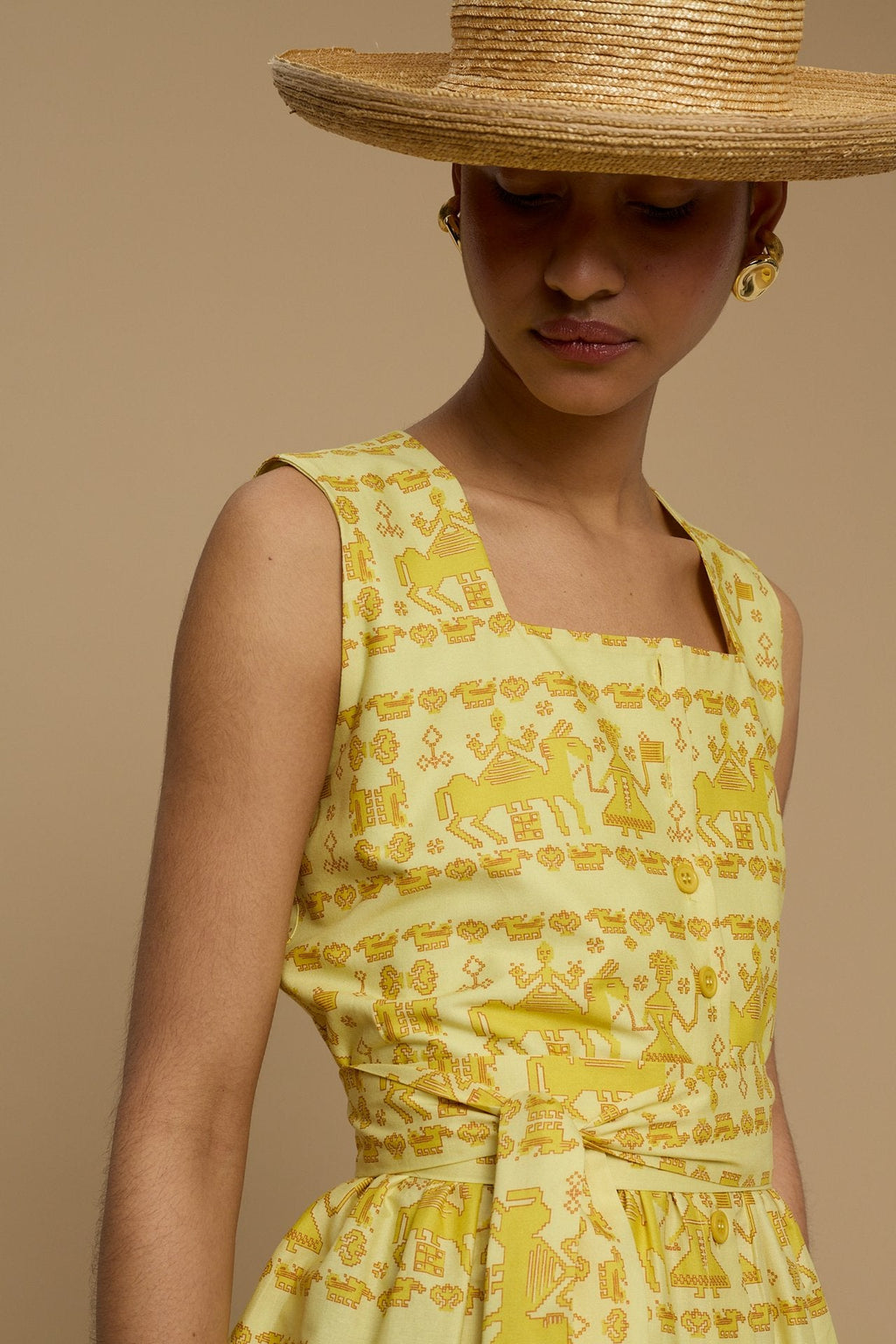 MINI DRESS DELOS (ANAFI BEIGE PRINT)