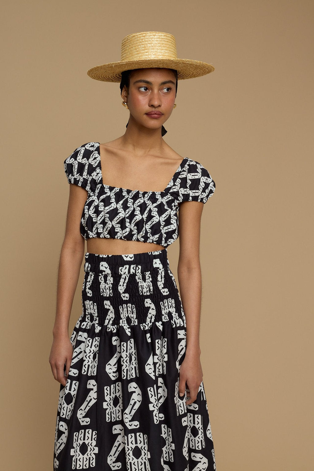 SKIRT FOLEGANDROS (NAXOS CUSHION BLACK&WHITE PRINT)