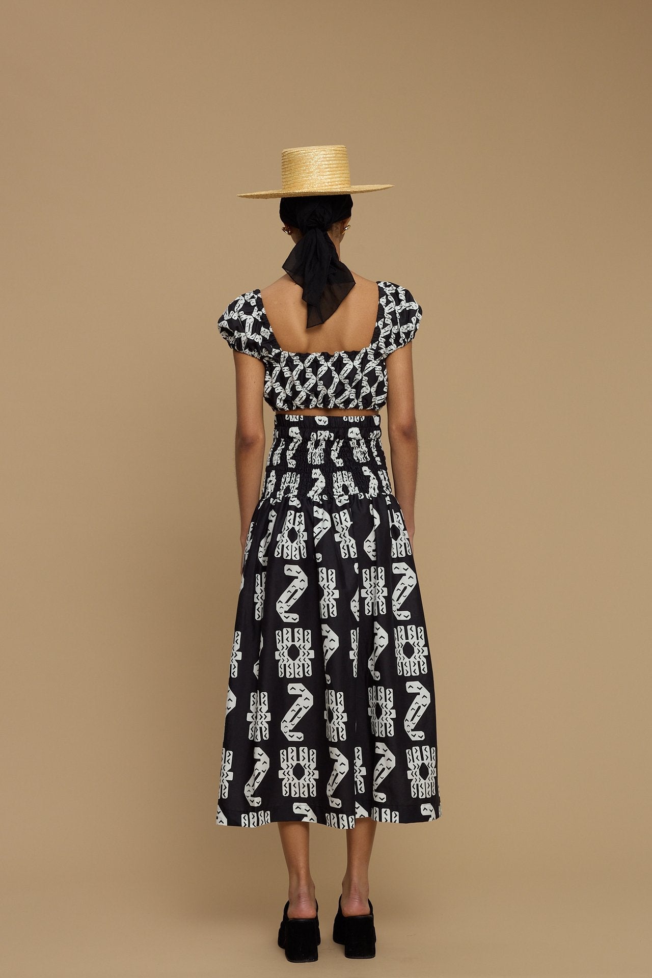 SKIRT FOLEGANDROS (NAXOS CUSHION BLACK&WHITE PRINT)