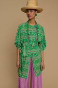 KIMONO FOLEGANDROS  (KARAVAKI MIX GREEN/PURPLE PRINT)