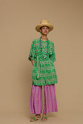 PANTS SCHOINOUSA (KARAVAKI MIX GREEN/PURPLE PRINT)