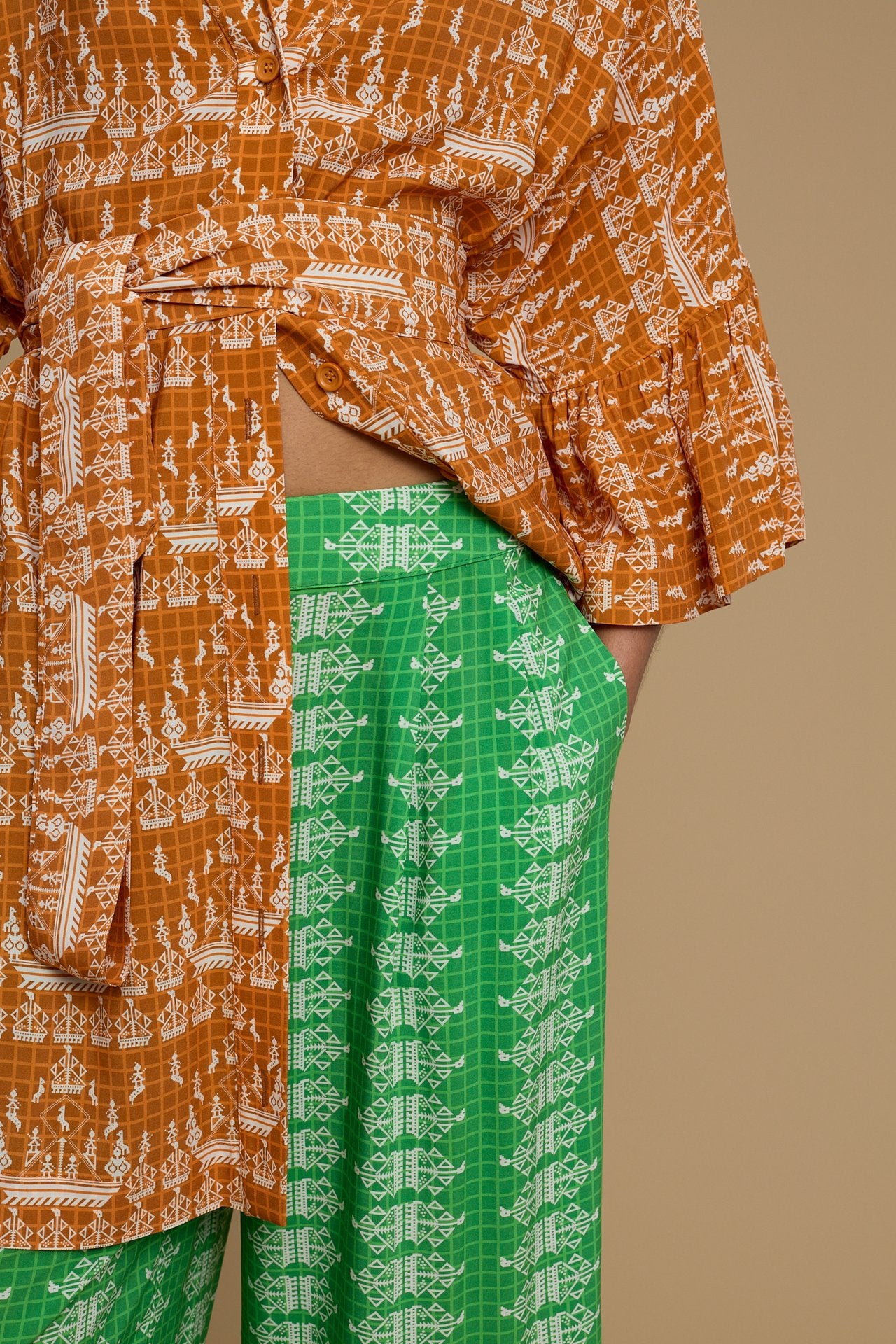 PANTS AMORGOS (KARAVAKI GREEN PRINT)