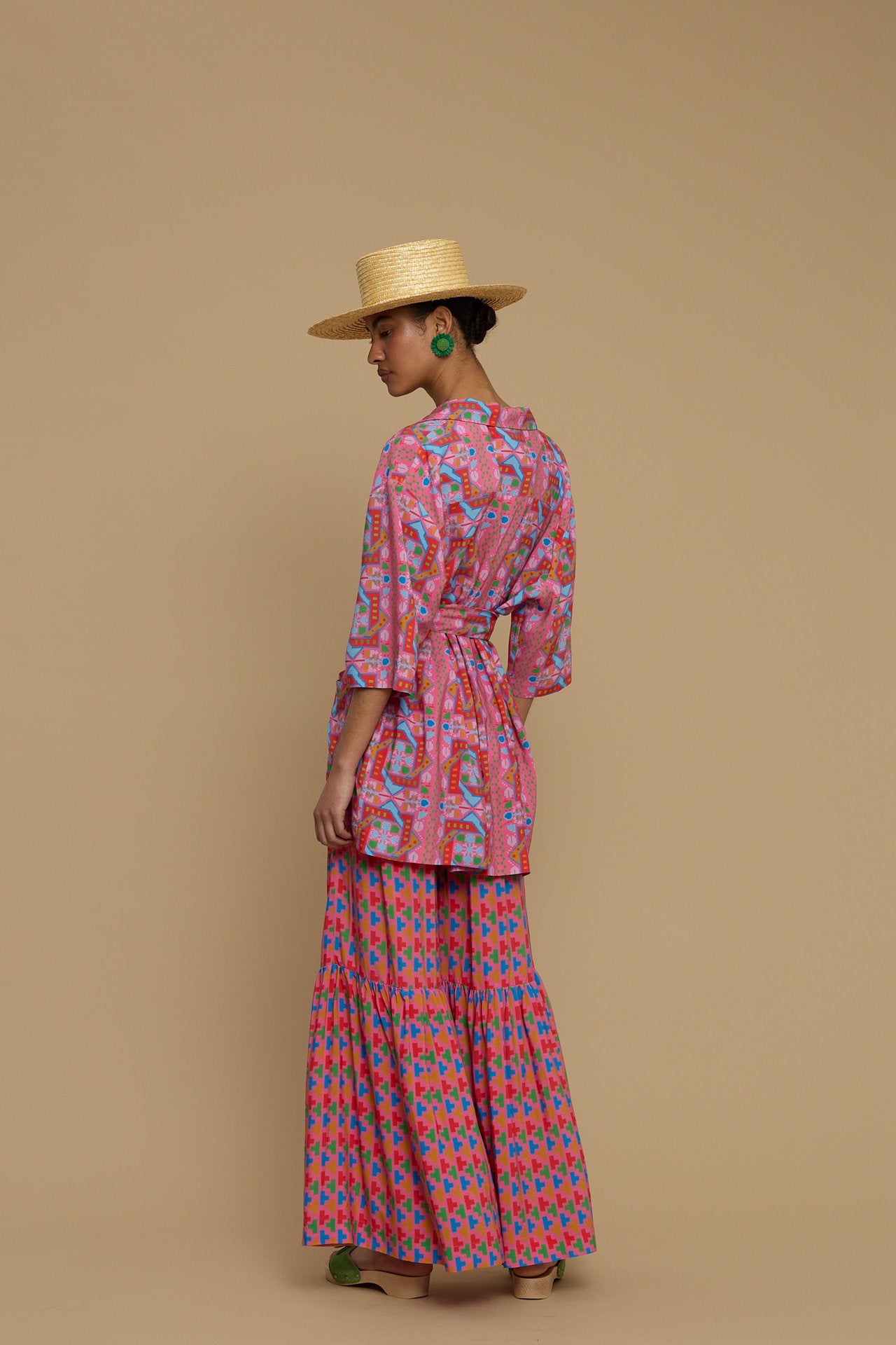 PANTS AMORGOS (AMORGOS RECTANGULAR PINK PRINT)