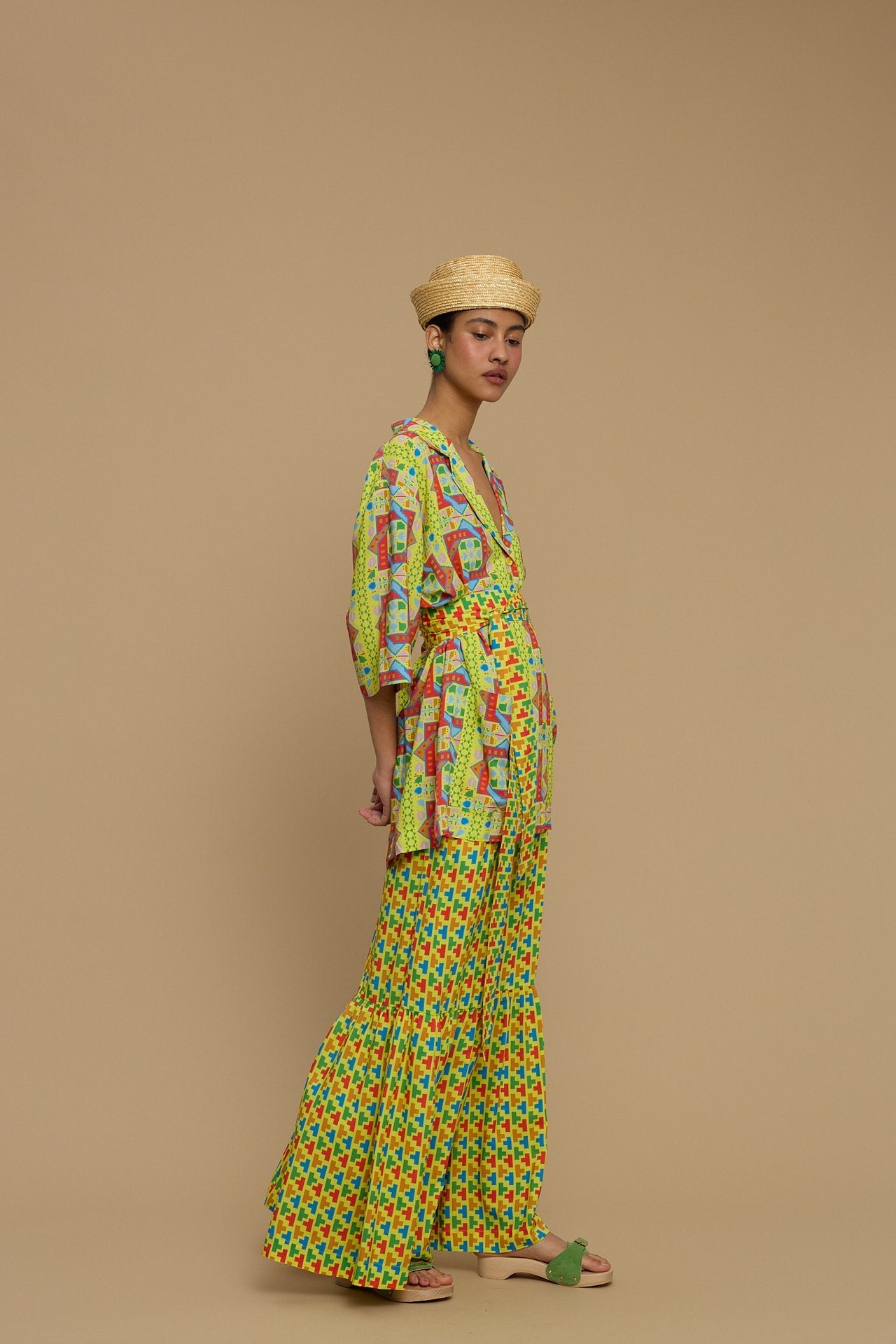 SHIRT KOUFONISI (AMORGOS RECTANGULAR YELLOW PRINT)