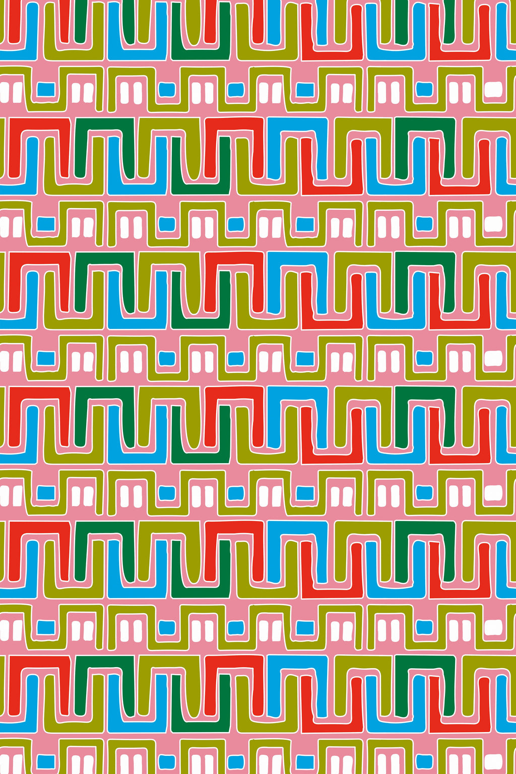 TECTON SKIRT (PINK ABSTRACT LABYRINTH PRINT)
