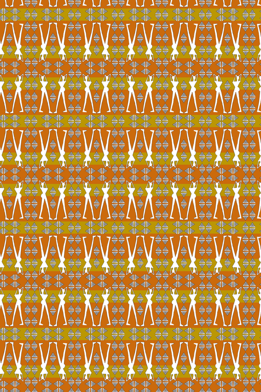 HENIOCHUS MAXI DRESS (BROWN GEO HUMAN FIGURE PRINT)