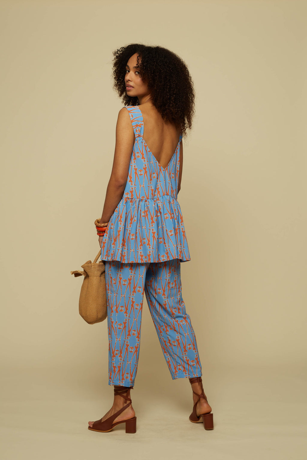 EPOS TOP (BLUE GEO PEOPLE PRINT)