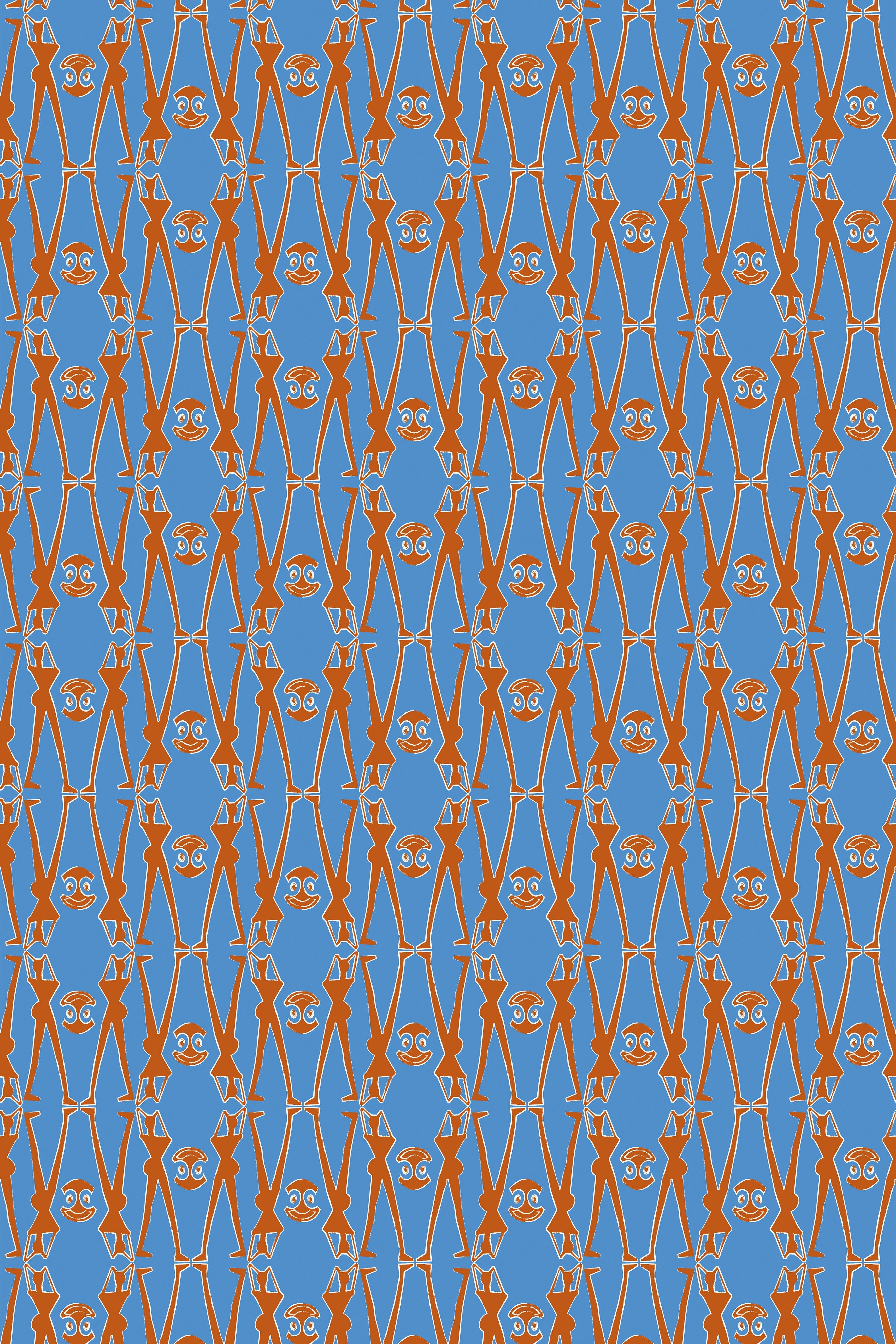 EPOS TOP (BLUE GEO PEOPLE PRINT)