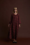FLORINA MAXI DRESS (FOUTA BLACK/RED PRINT)