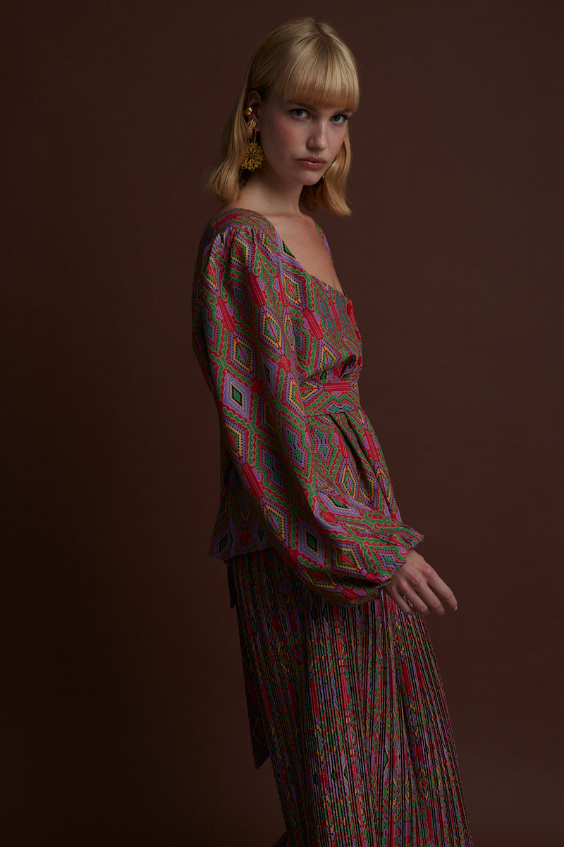 NYMFAIO TOP (FOUTA RED PRINT)