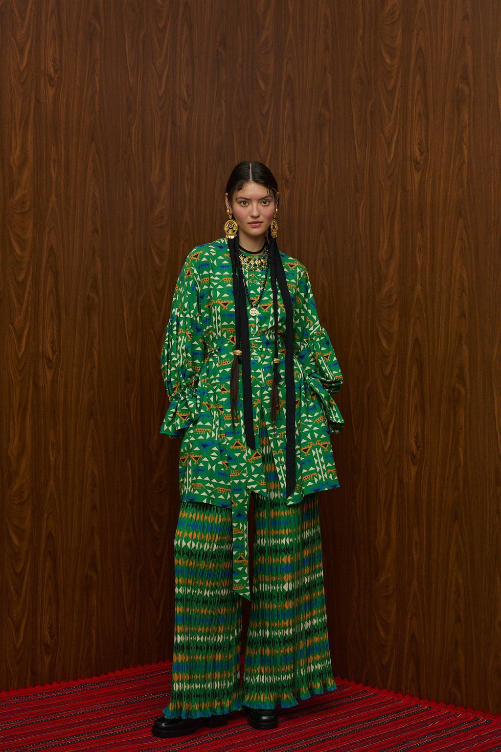 TSIKRIKI SHIRT/DRESS (ZOOMORFON GREEN PRINT)