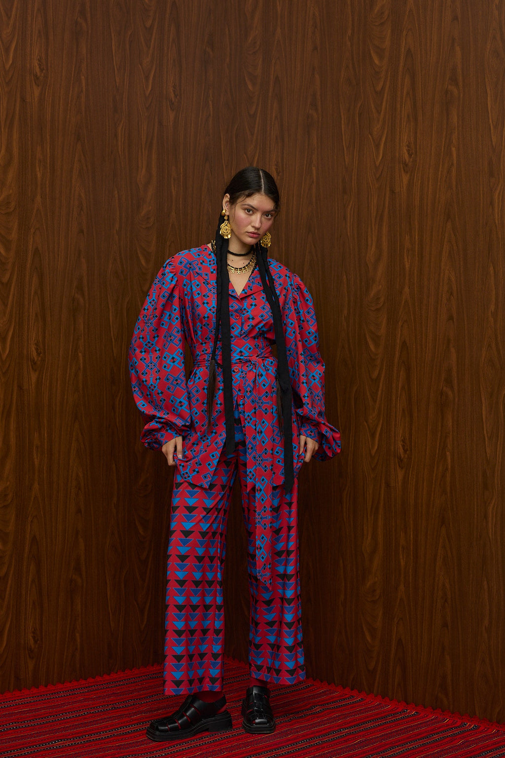 HRAMI PANTS (PETES RED/BLUE PRINT)