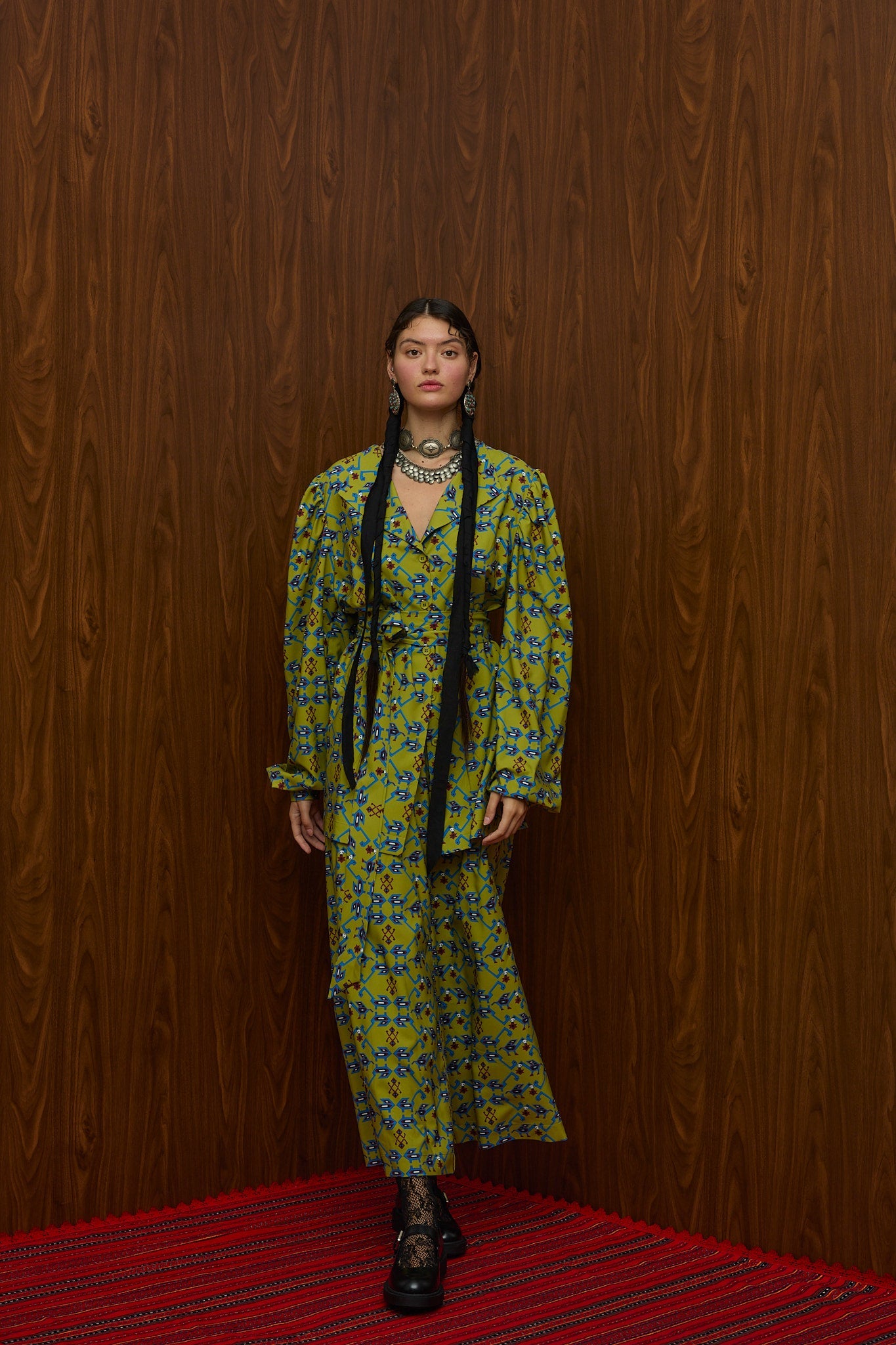 ACHELOOS PANTS (ALOGON GREEN PRINT)