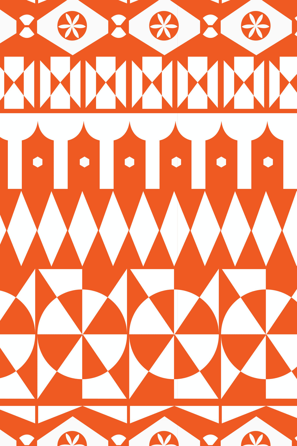 VRONTADOS Maxi Dress (White Motifs Orange)