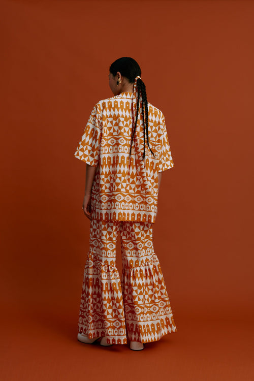 ANAVATOS Pants (White motifs orange)