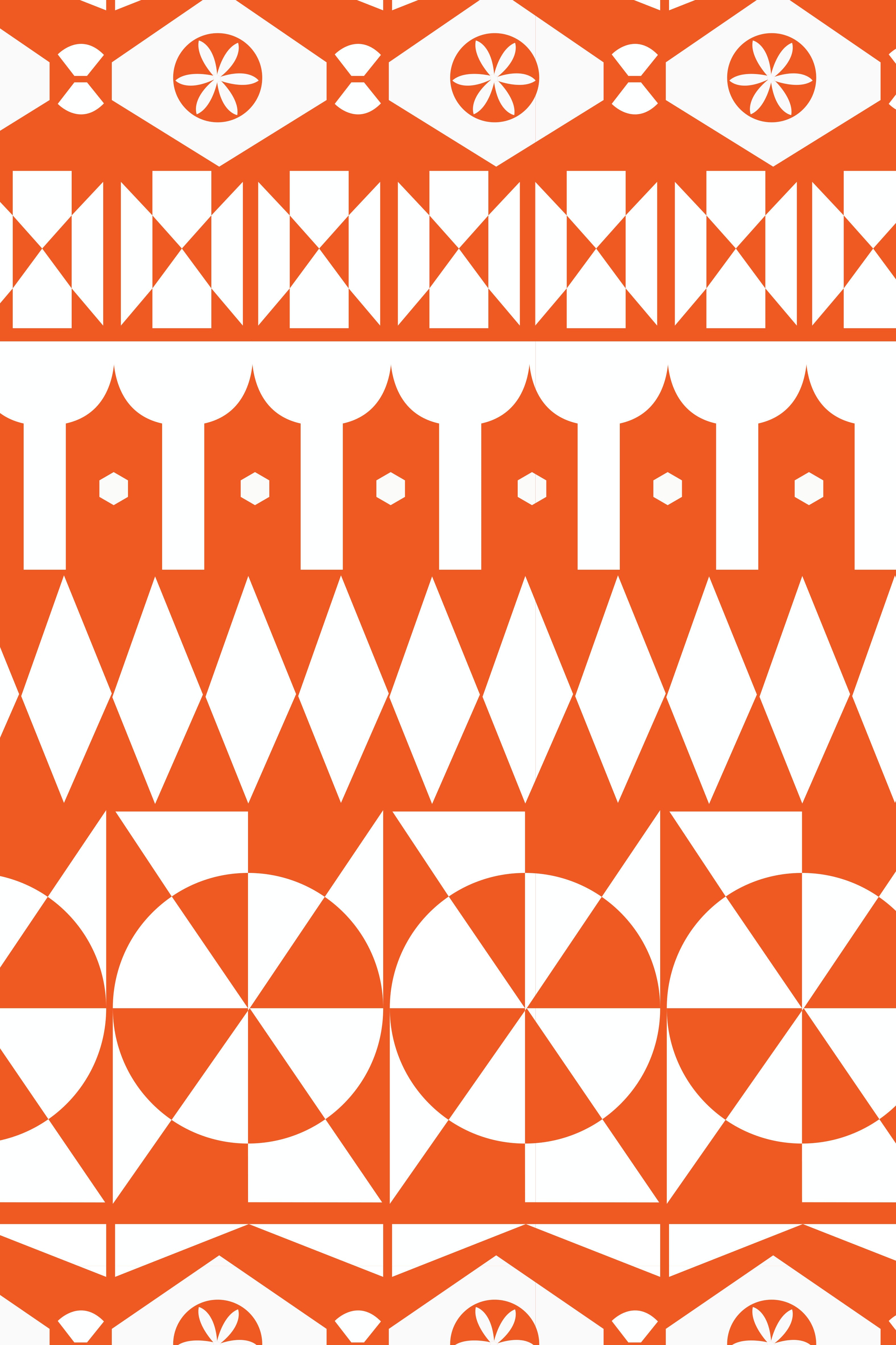ANAVATOS Pants (White motifs orange)