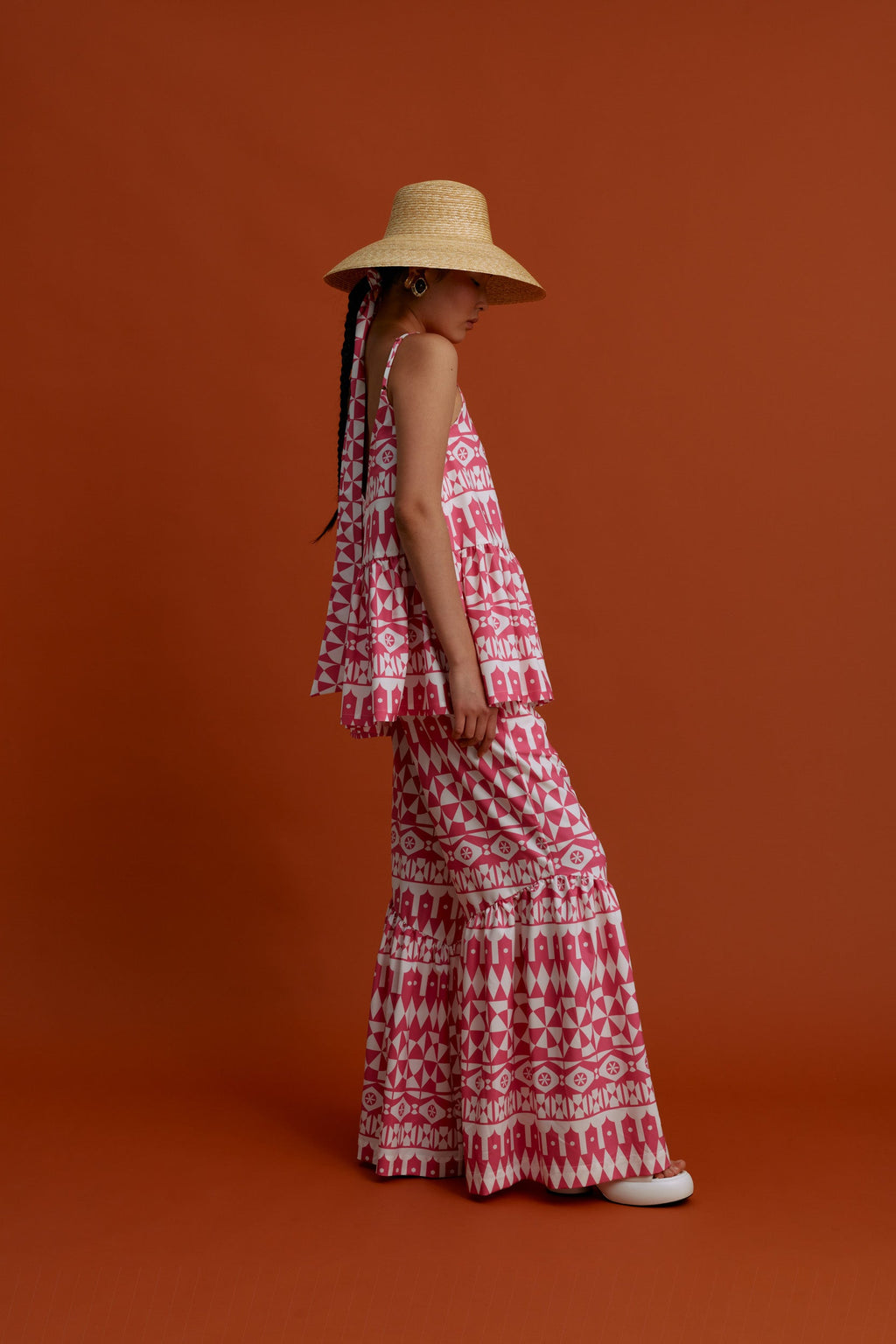 LAGADA Top (White motifs pink)