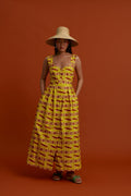 KARDAMYLA Maxi Dress (Pyrgousika lime&brown)