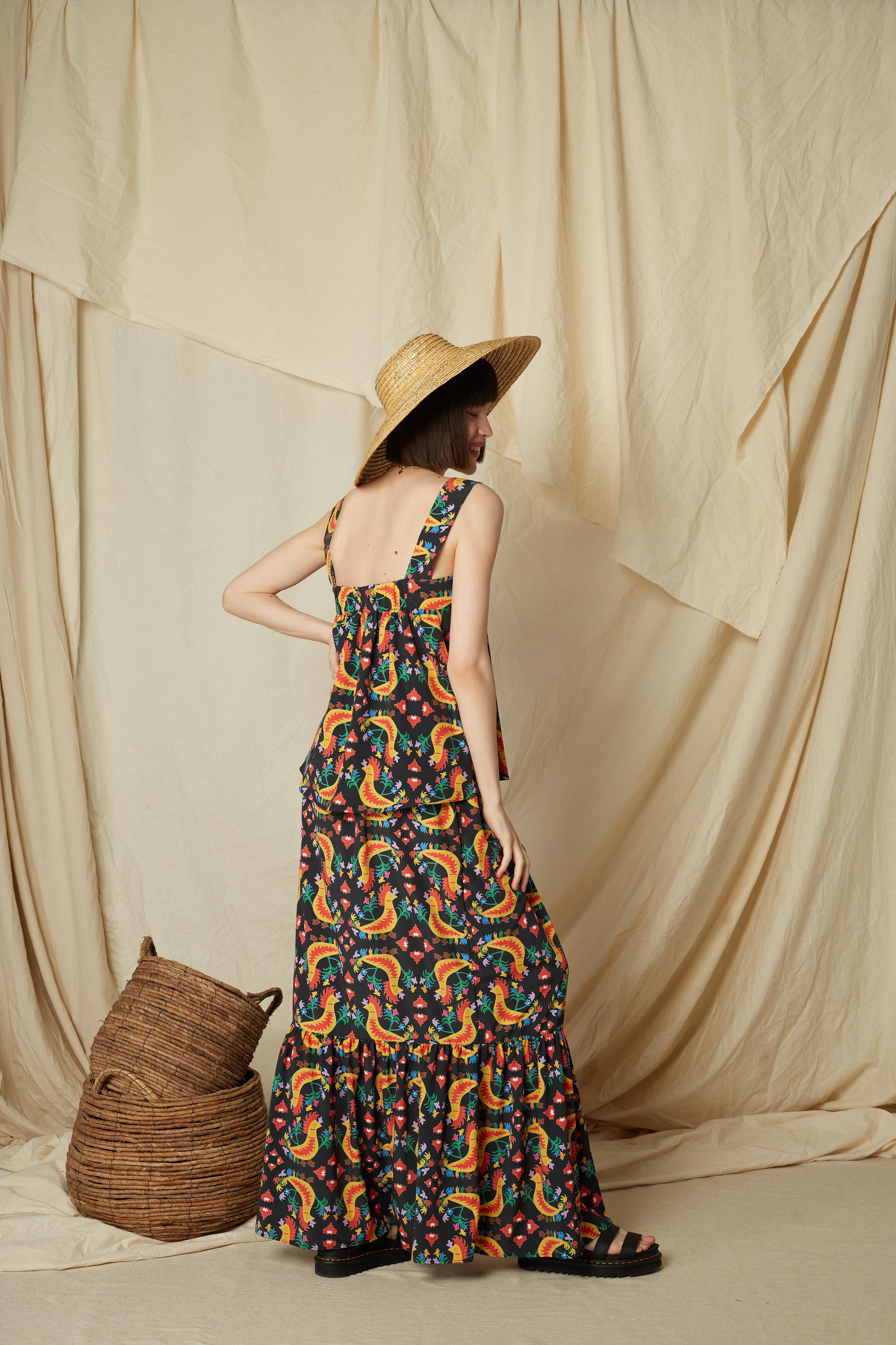 KALAMITSA SKIRT (Tsalapetinos Black Print)