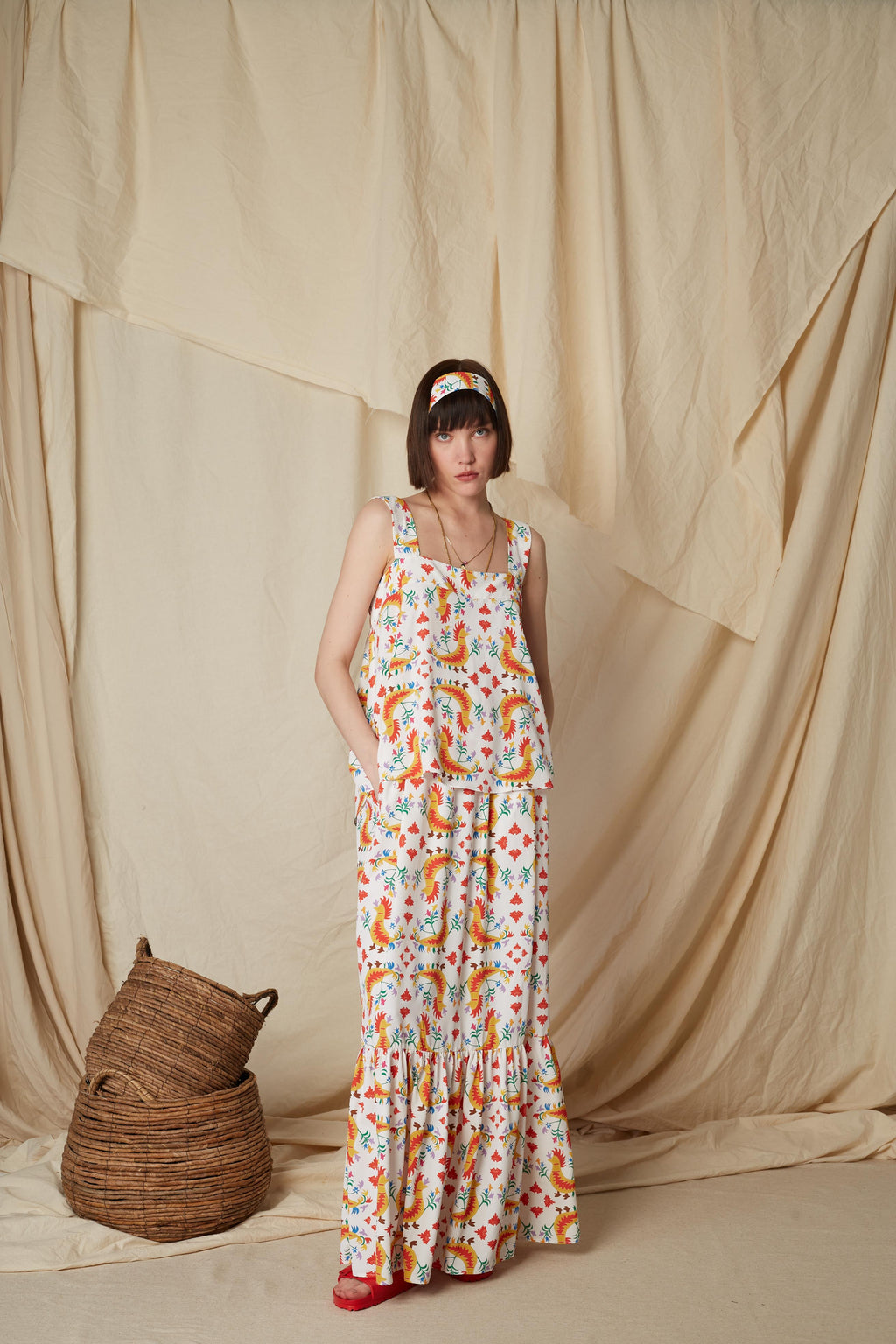 KALAMITSA TOP (Tsalapetinos White Print)
