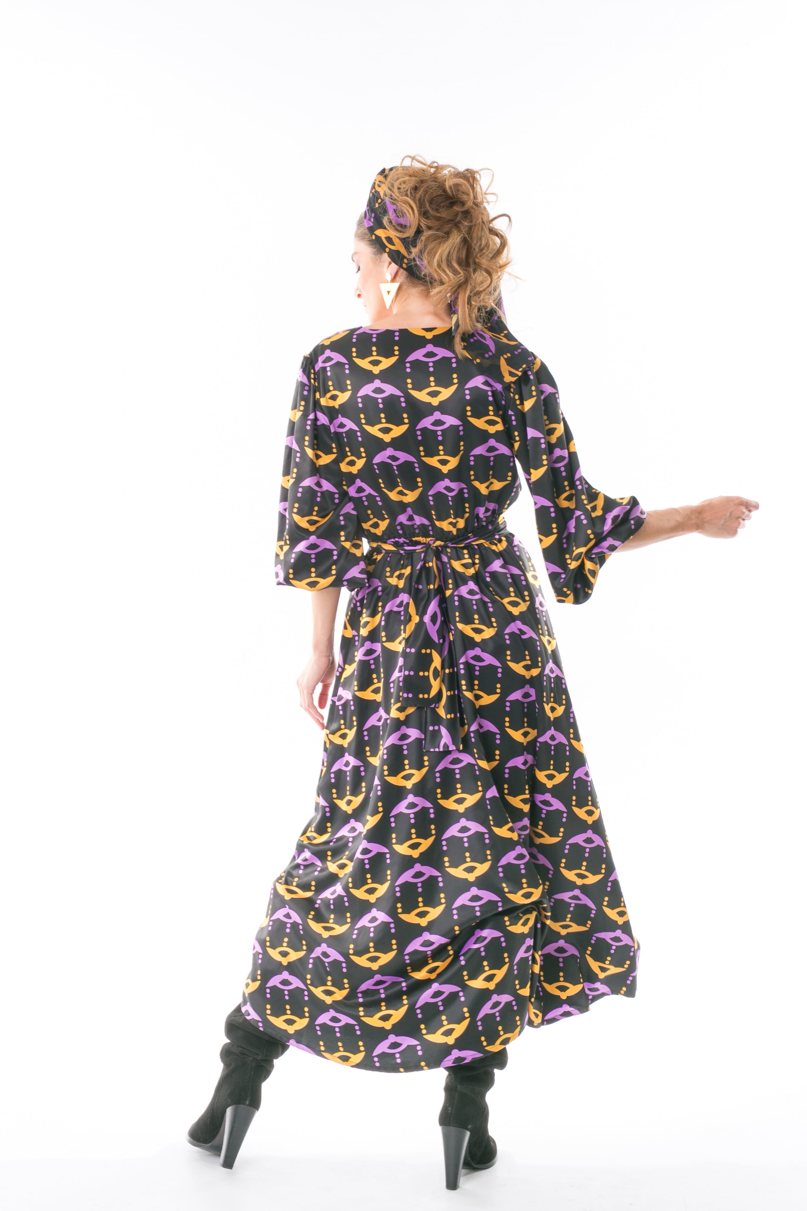 MELITTA Dress in Mustard/Purple