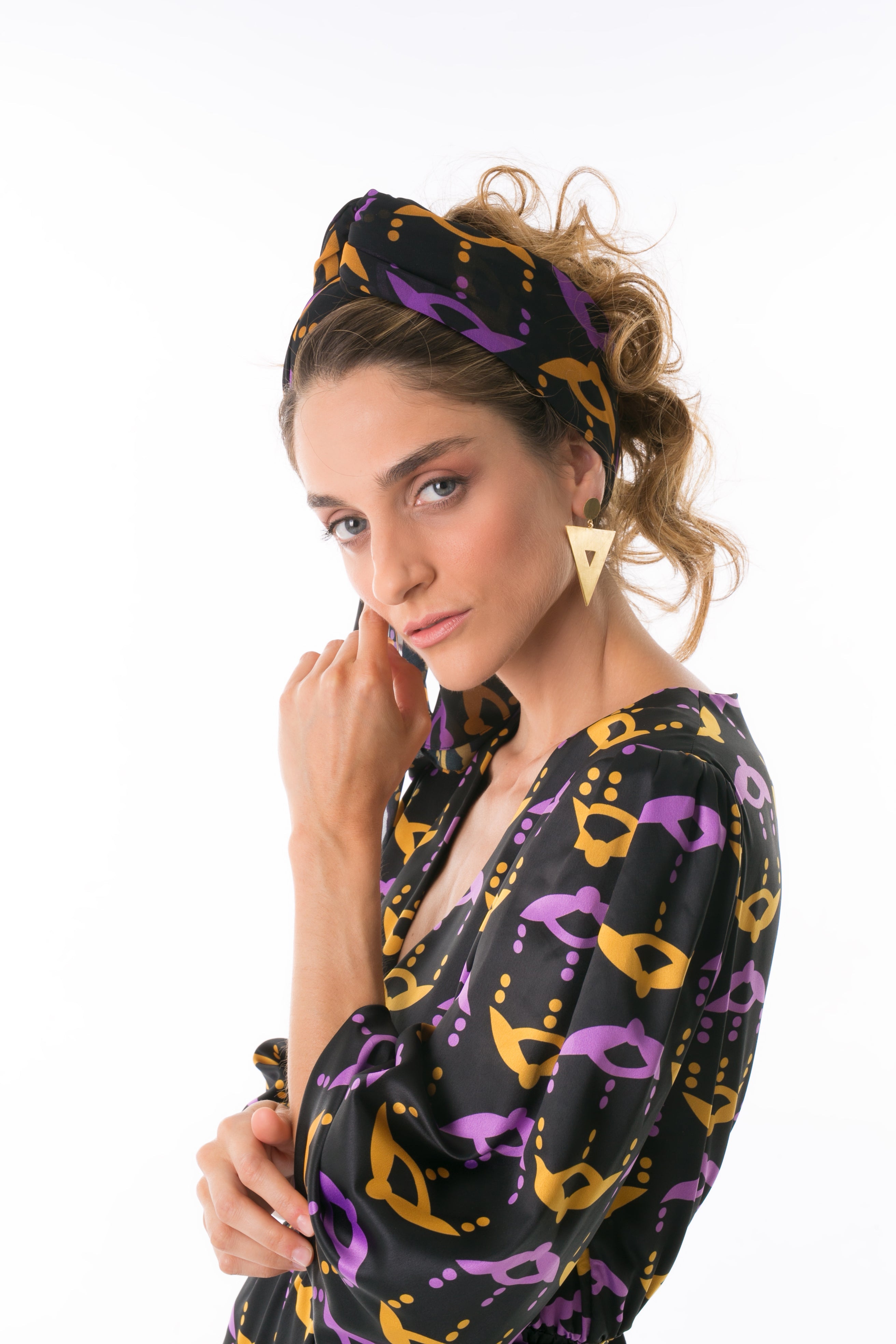 MELITTA Dress in Mustard/Purple