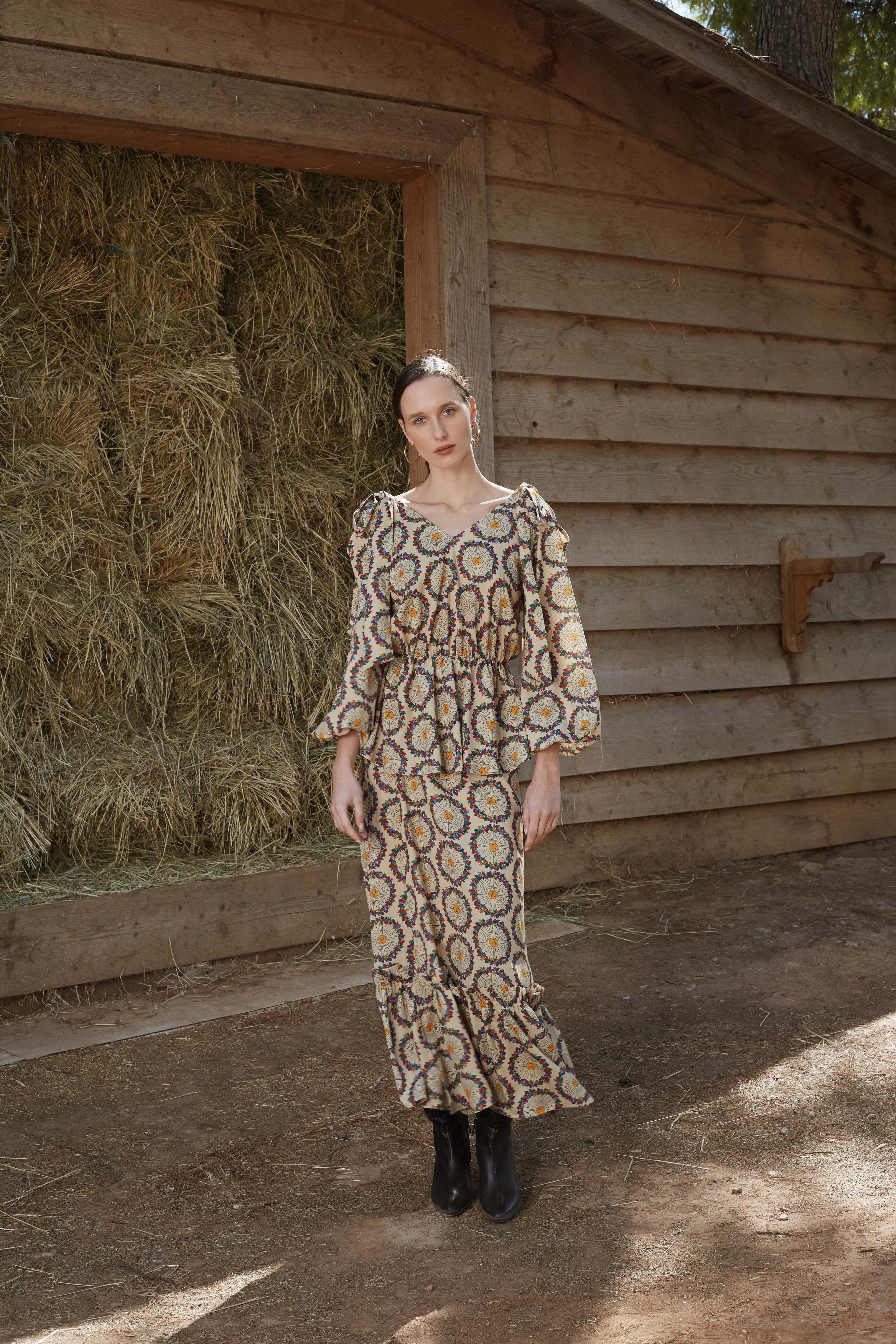 HELLI SKIRT (Helios Beige Print)