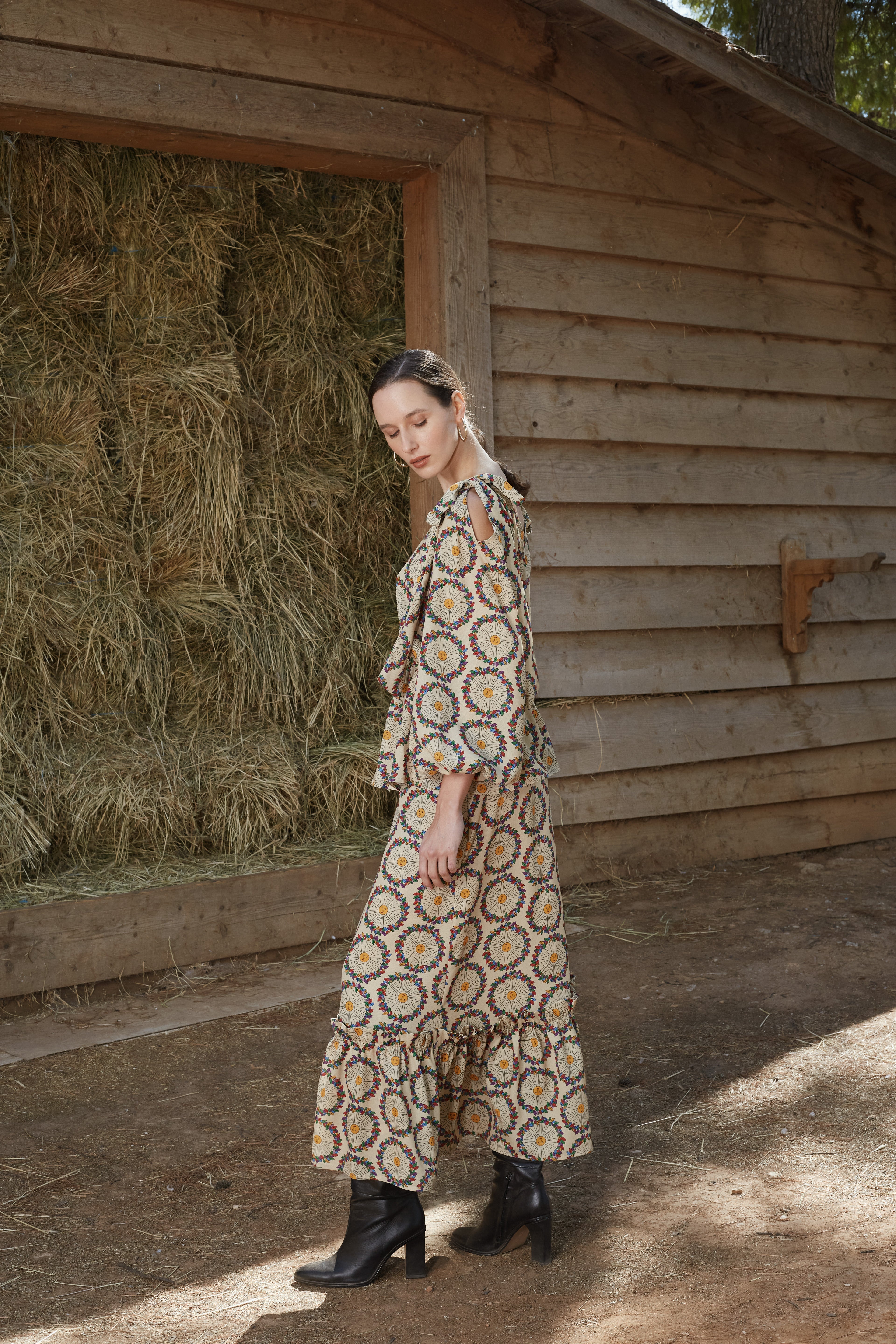 HELLI SKIRT (Helios Beige Print)