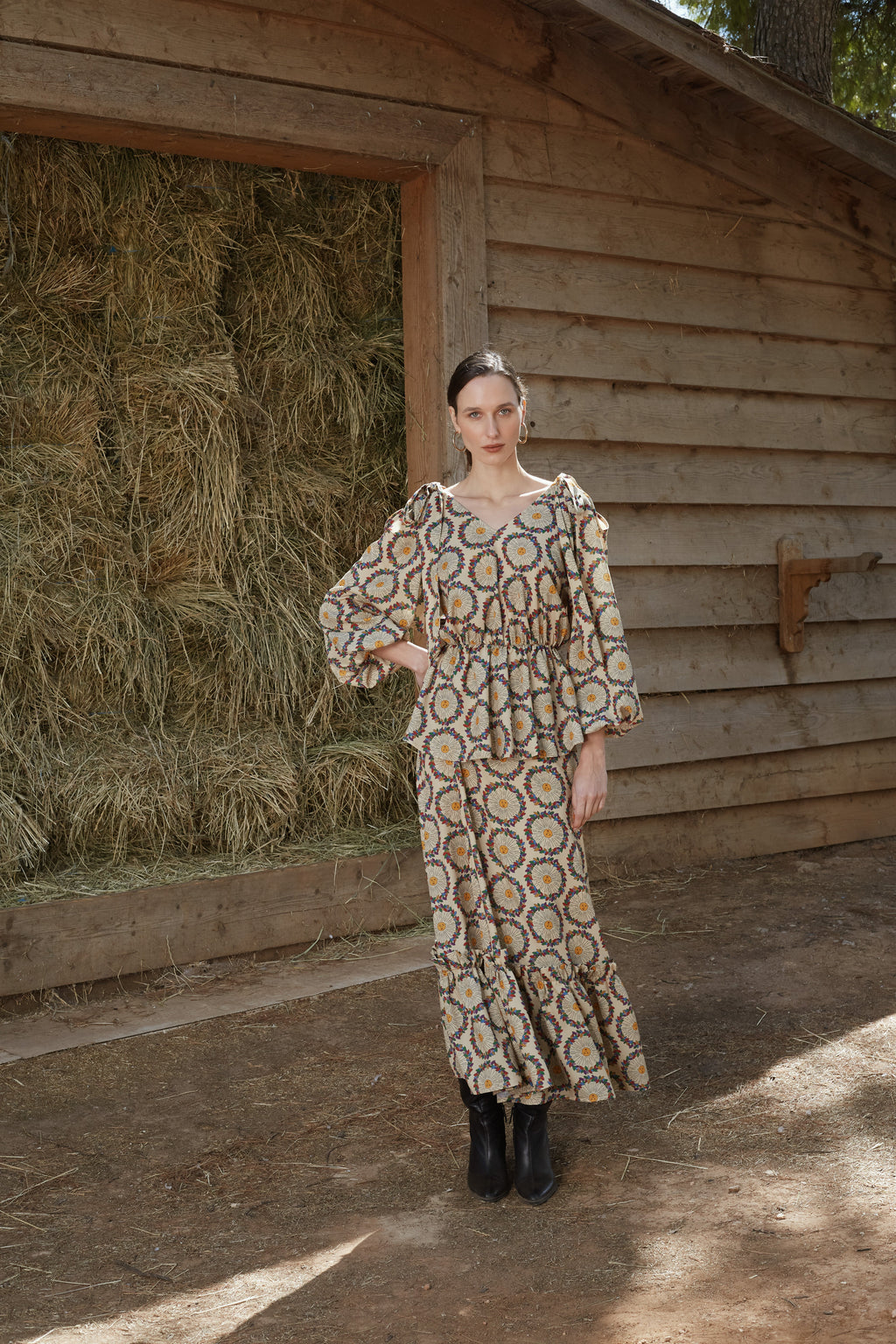HELLI SKIRT (Helios Beige Print)